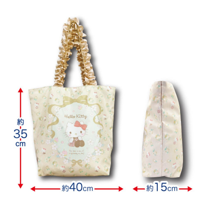 San-X My Melody Tote Bag Frill Design 35x40x15cm- Japan Figure Store - #1 Bring To You The Best Japanese Goods