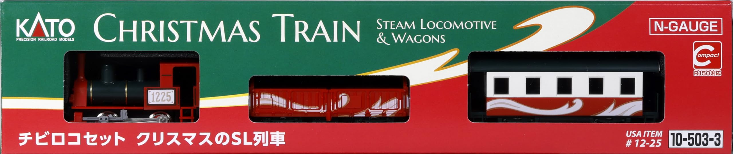 KATO N Gauge Christmas Chibi Loco Steam Model Railroad Set 10-503-3