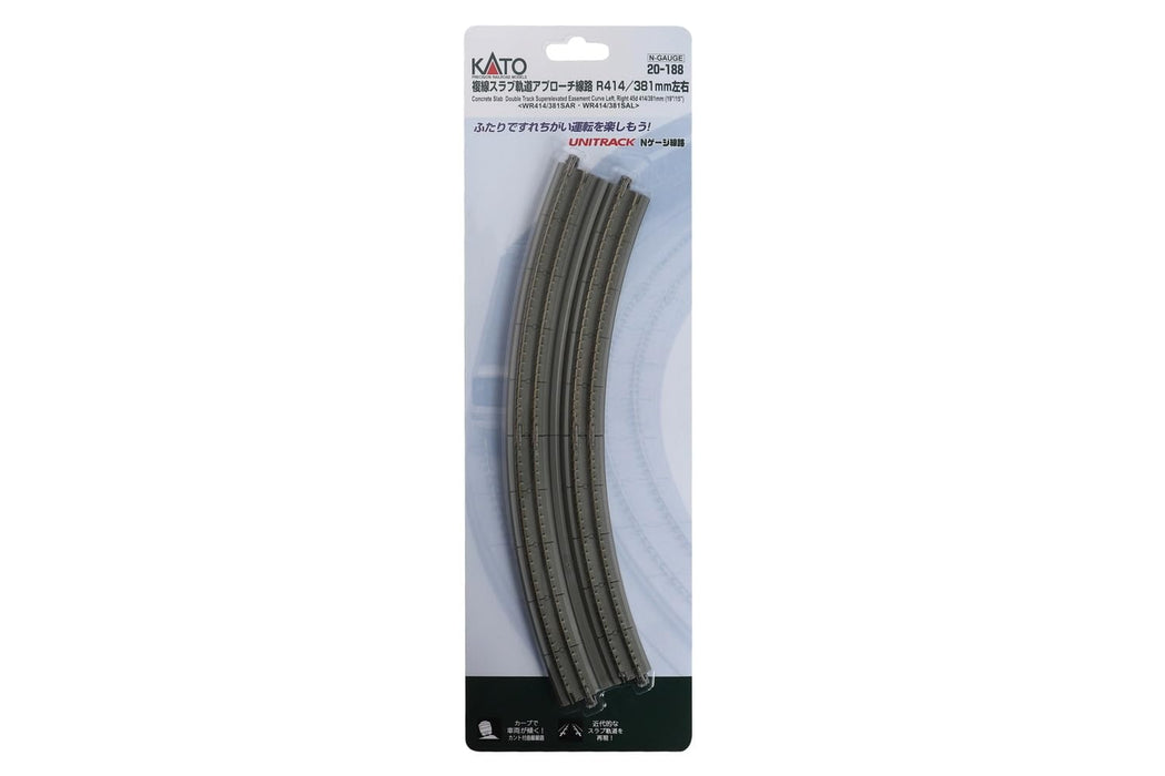 Kato N Gauge Double Track R414/381-22.5° Approach Left & Right 20-188 Model Railroad- Japan Figure Store - #1 Bring To You The Best Japanese Goods