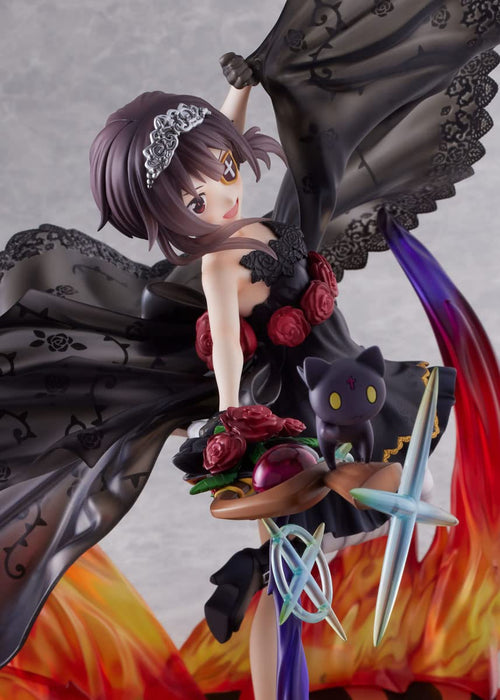 Furyu KonoSuba Megumin Chomusuke 1/7 Scale Shikkoku No Bara Dress Figure- Japan Figure Store - #1 Bring To You The Best Japanese Goods