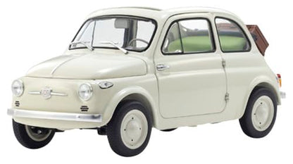 Kyosho 1/18 Scale Fiat Nuova 500 Ivory Model with Accessories Ks08966Wa