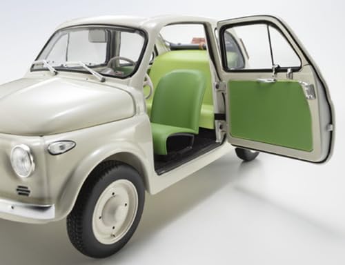 Modèle réduit Kyosho Fiat Nuova 500 ivoire à l'échelle 1/18 avec accessoires Ks08966Wa