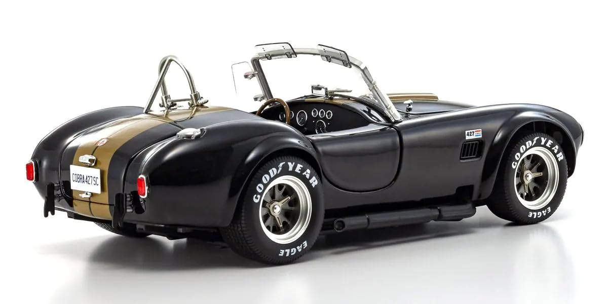 Kyosho 1/18 Scale Shelby Cobra 427SC Black Gold Stripes Model Ks08048Bkg