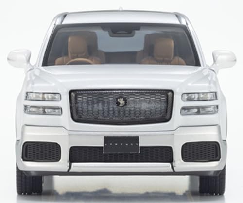 Modèle réduit Kyosho 1/43 Toyota Century Hakkaku, blanc argenté, intérieur marron.