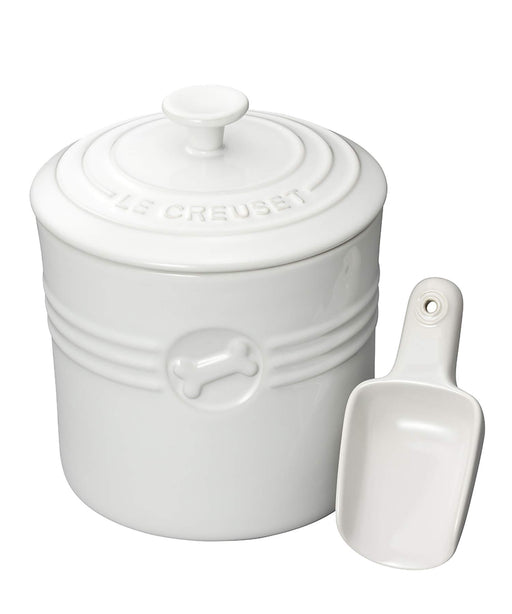 Le Creuset White Pet Food Container with Scoop Official Japanese Product- Japan Figure Store - #1 Bring To You The Best Japanese Goods
