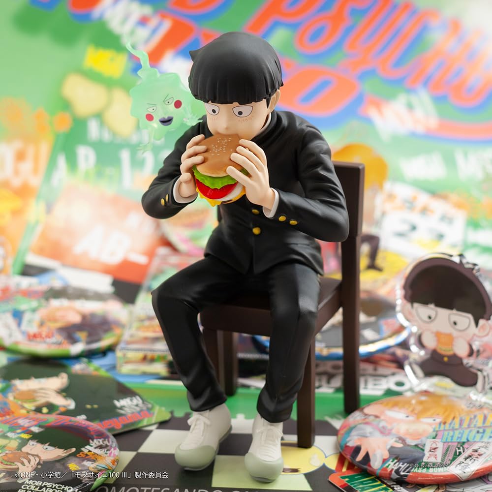 Mob Psycho 100 III xBunbougu Cafe 2022 Figure – Shigeo Kageyama & Ekubo Non-Scale Pre-Painted PVC & ABS