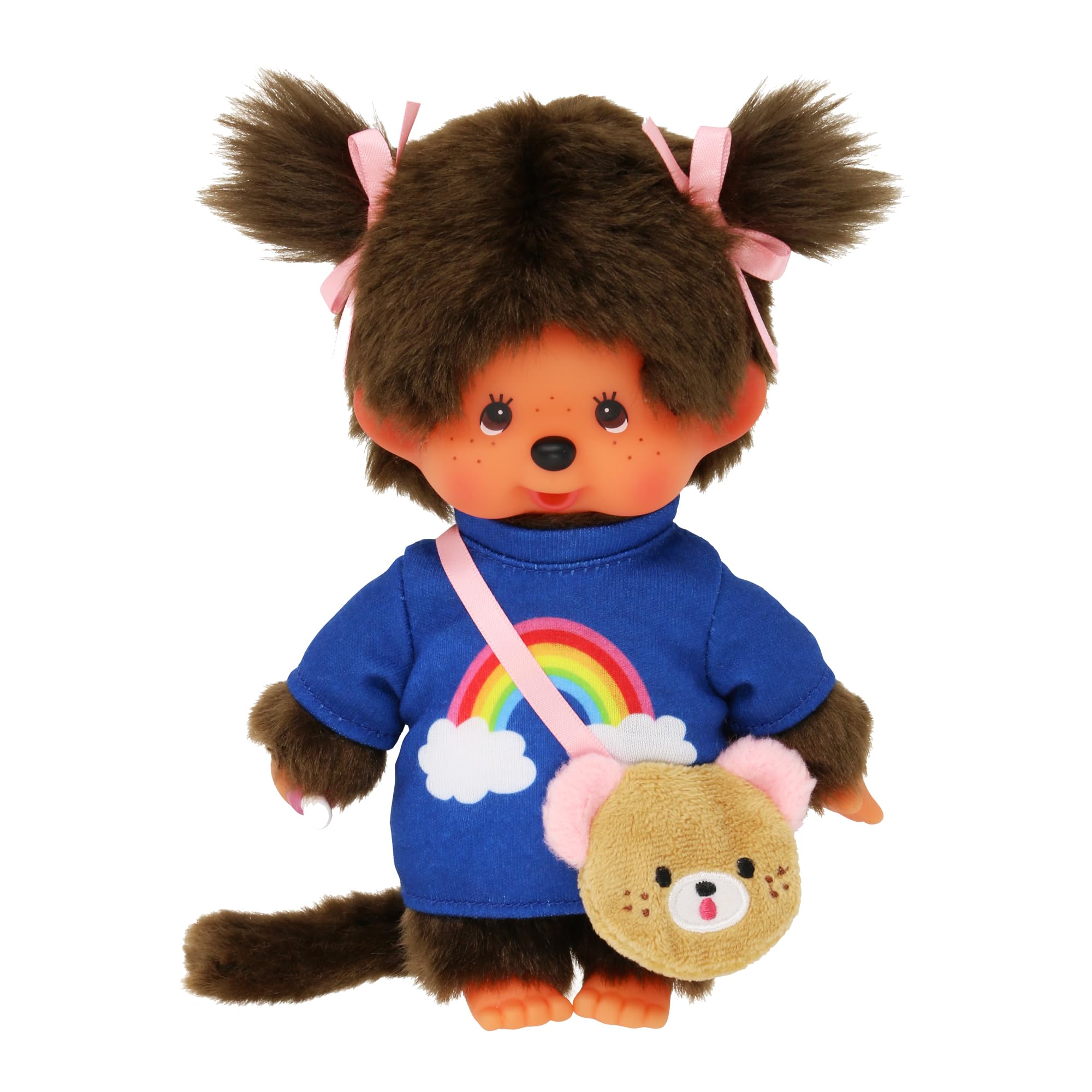 Monchhichi Sekiguchi Classic Girl Plush Doll with Cute Messenger Bag