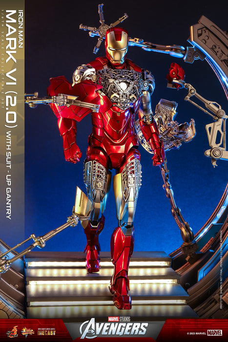 Hot Toys Movie Masterpiece Diecast Iron Man Mark 6 Version 2 with Suit-Up Gantry- Japan Figure Store - #1 Bring To You The Best Japanese Goods
