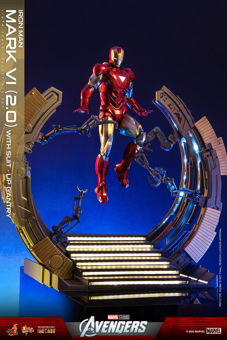 Hot Toys Movie Masterpiece Diecast Iron Man Mark 6 Version 2 with Suit-Up Gantry- Japan Figure Store - #1 Bring To You The Best Japanese Goods