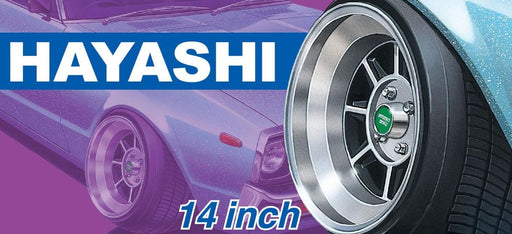 AOSHIMA - Tuned Parts 1/24 Hayashi 14Inch Tire & Wheel Set- Japan Figure Store - #1 Bring To You The Best Japanese Goods