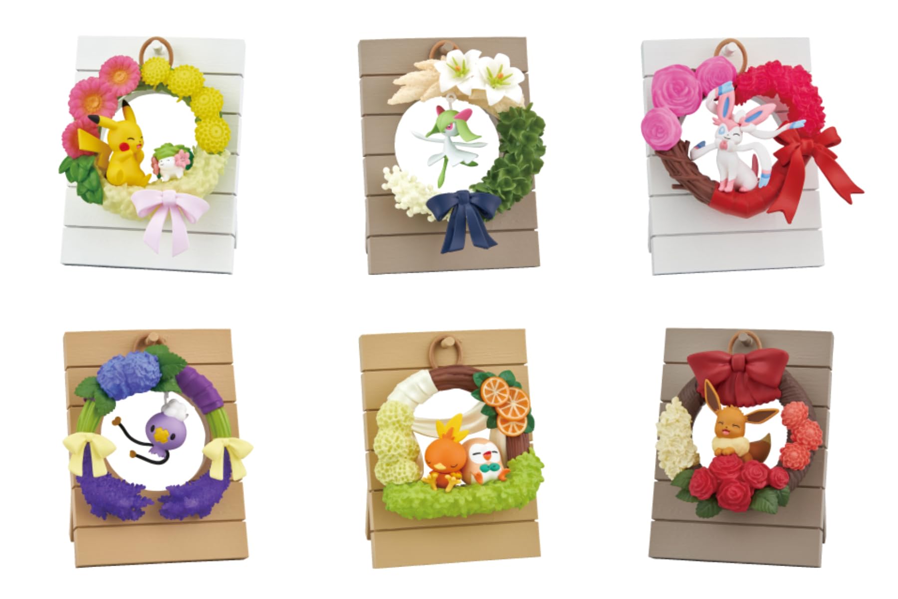 Re-Ment Pokemon Wreath Collection Set: Happiness Wreaths 6 Types 6 Pieces