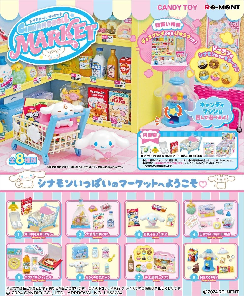Re-Ment Sanrio Cinnamoroll Market Box H120xW145xD205 PVC ABS Toy Set