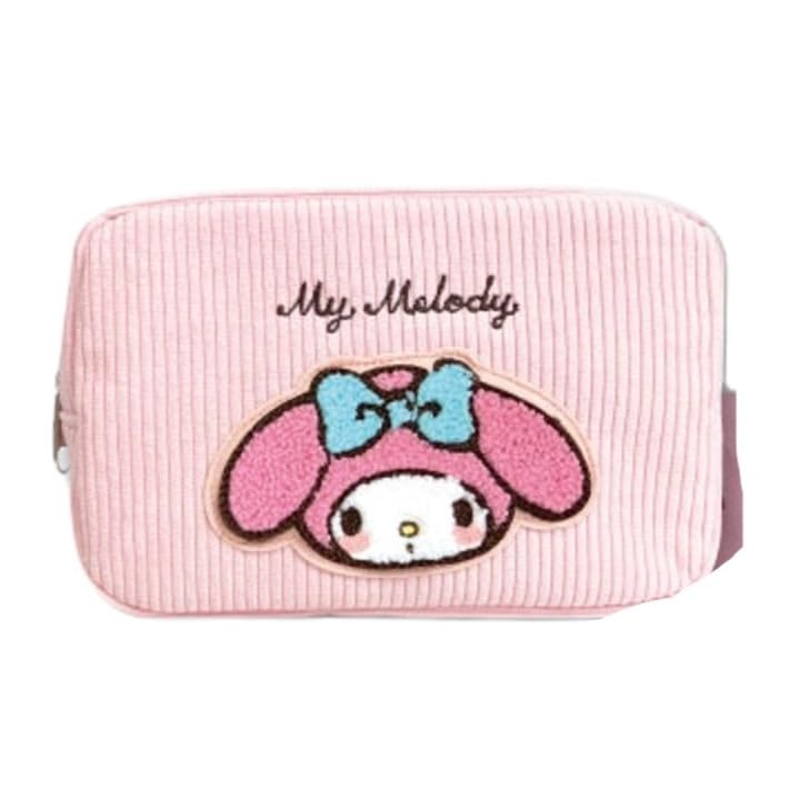 San-X Hatayama Shoji Multi-Pouch Corduroy My Melody 12x18x7Cm- Japan Figure Store - #1 Bring To You The Best Japanese Goods