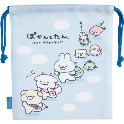 San-X Pokantotan Gusseted Drawstring Bag Model Ca51705 Durable and Spacious- Japan Figure Store - #1 Bring To You The Best Japanese Goods