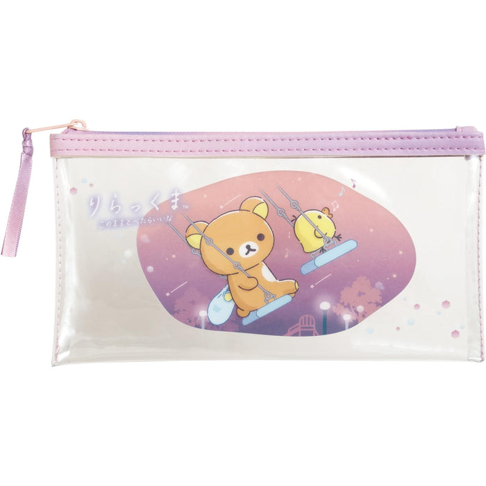 San-X Rilakkuma Clear Pen Pouch Pt12301 - Durable Transparent Storage- Japan Figure Store - #1 Bring To You The Best Japanese Goods