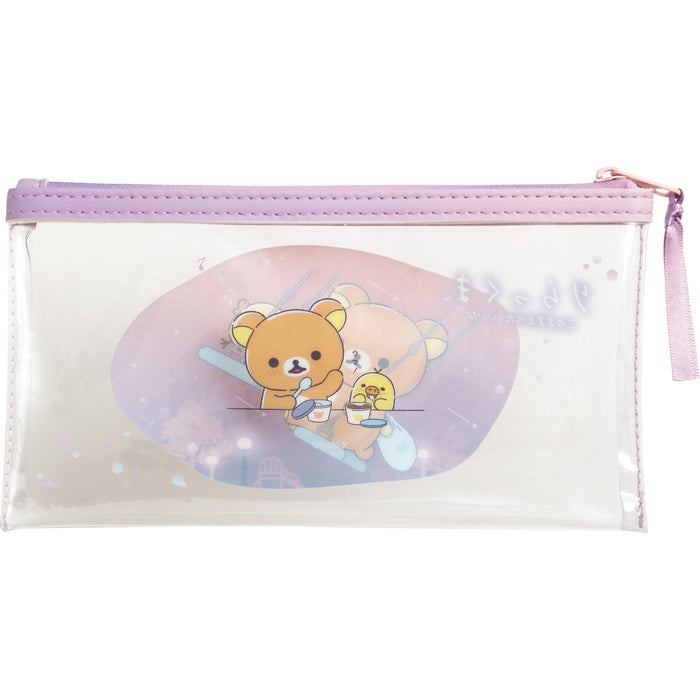 San-X Rilakkuma Clear Pen Pouch Pt12301 - Durable Transparent Storage- Japan Figure Store - #1 Bring To You The Best Japanese Goods
