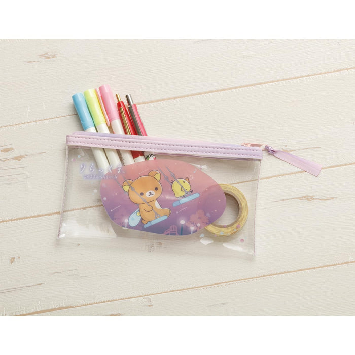 San-X Rilakkuma Clear Pen Pouch Pt12301 - Durable Transparent Storage- Japan Figure Store - #1 Bring To You The Best Japanese Goods