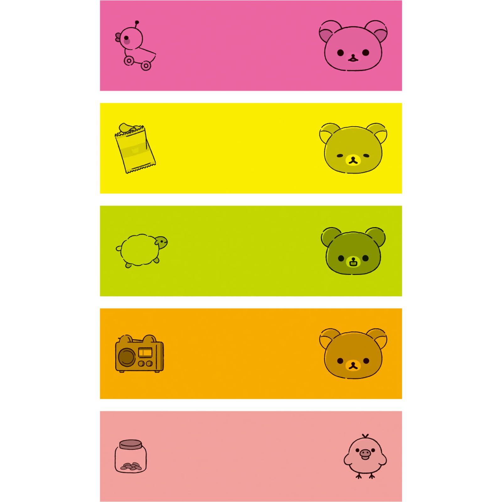 San-X Rilakkuma Fluorescent Index Sticky Notes MH17501 Stationery Set- Japan Figure Store - #1 Bring To You The Best Japanese Goods
