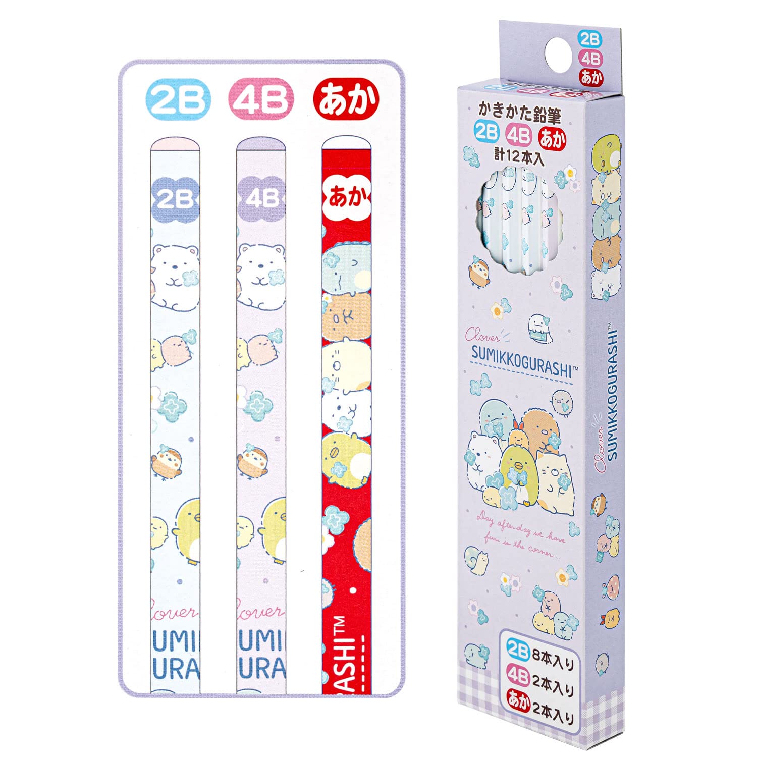 San-X Sumikko Gurashi Go Go School 2B 4B Red Pencil Set Dozen Ph13401- Japan Figure Store - #1 Bring To You The Best Japanese Goods