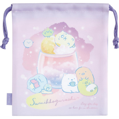 San-X Sumikko Gurashi Gusseted Drawstring Bag Ca51702 for Kids and Adults- Japan Figure Store - #1 Bring To You The Best Japanese Goods
