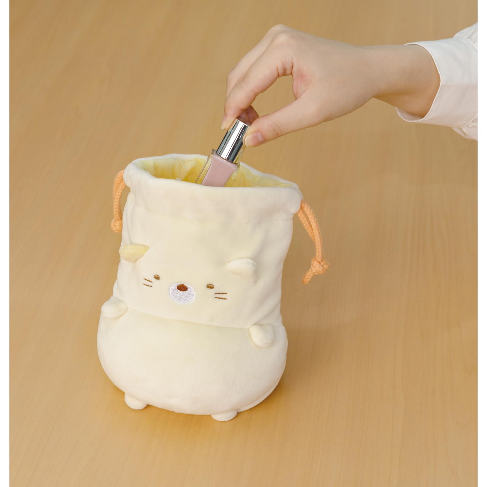 San-X Sumikko Gurashi Cat Drawstring Bag Ca44904 Roomy Lightweight Design- Japan Figure Store - #1 Bring To You The Best Japanese Goods
