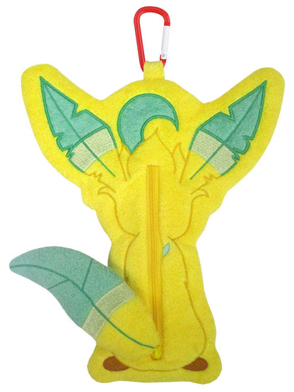 Sanei Boeki Leafeon Plush Pouch 21.5x3.5x26.5cm - Pokemon Petafuwa- Japan Figure Store - #1 Bring To You The Best Japanese Goods