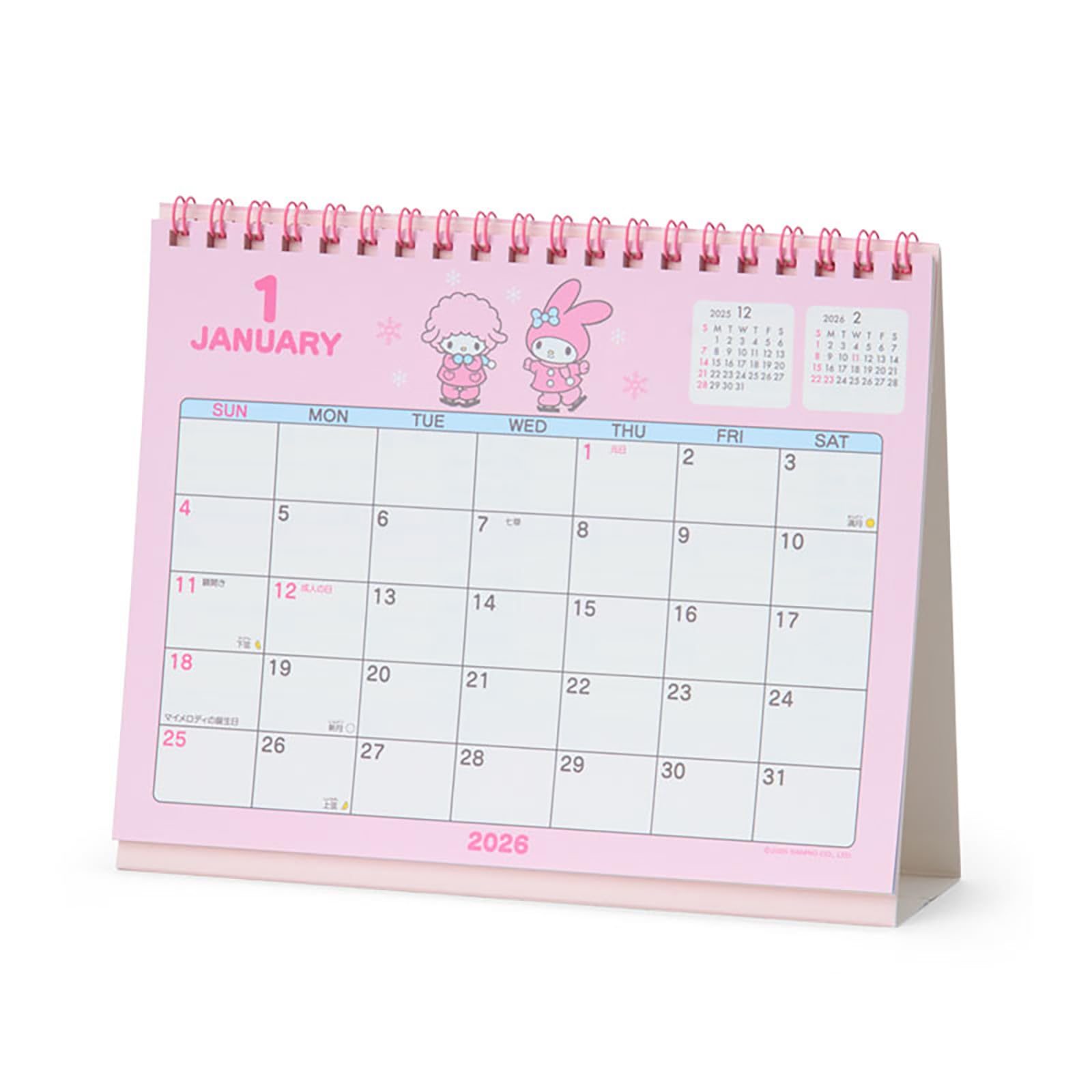 Sanrio 2026 My Melody Desktop Ring Calendar 622044 - Cute Paper Planner