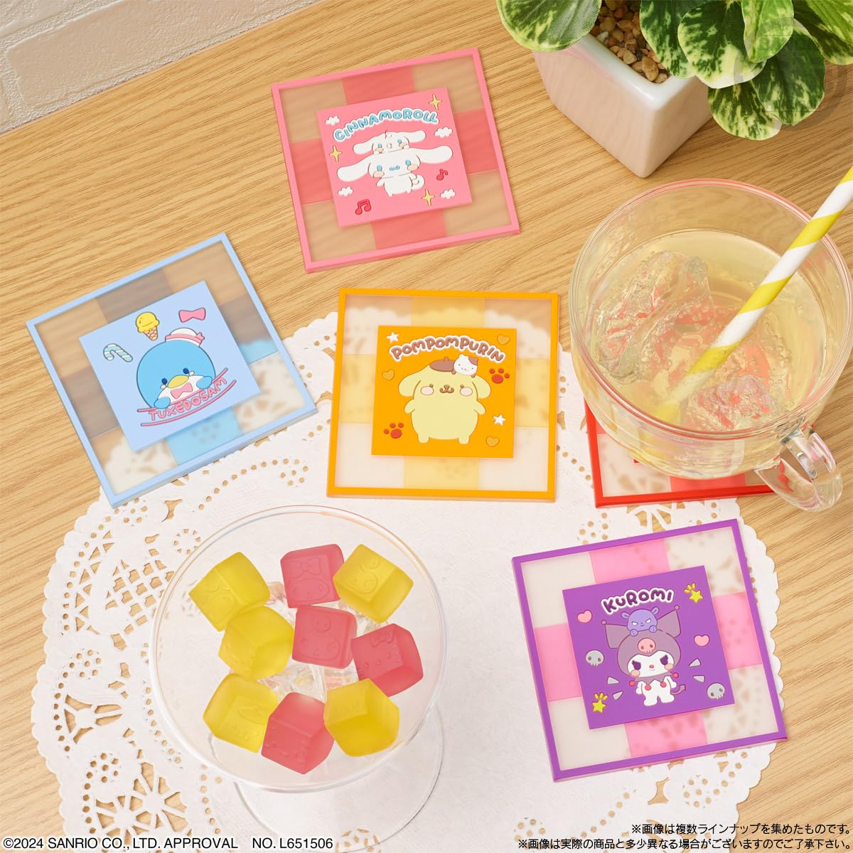 Bandai Sanrio Characters Clear Square Coaster - Durable & Stylish Design- Japan Figure Store - #1 Bring To You The Best Japanese Goods