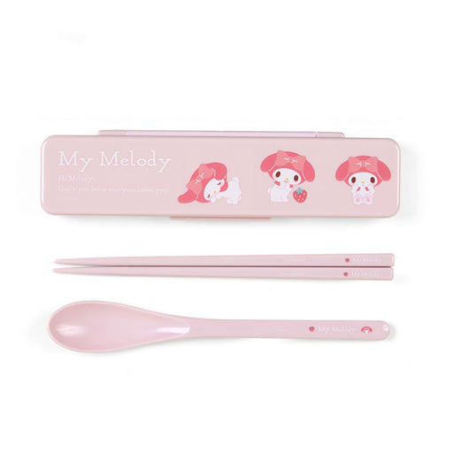 Sanrio My Melody Chopsticks and Spoon Set 1.8 x 18.8 cm - New Life Lunch Goods- Japan Figure Store - #1 Bring To You The Best Japanese Goods