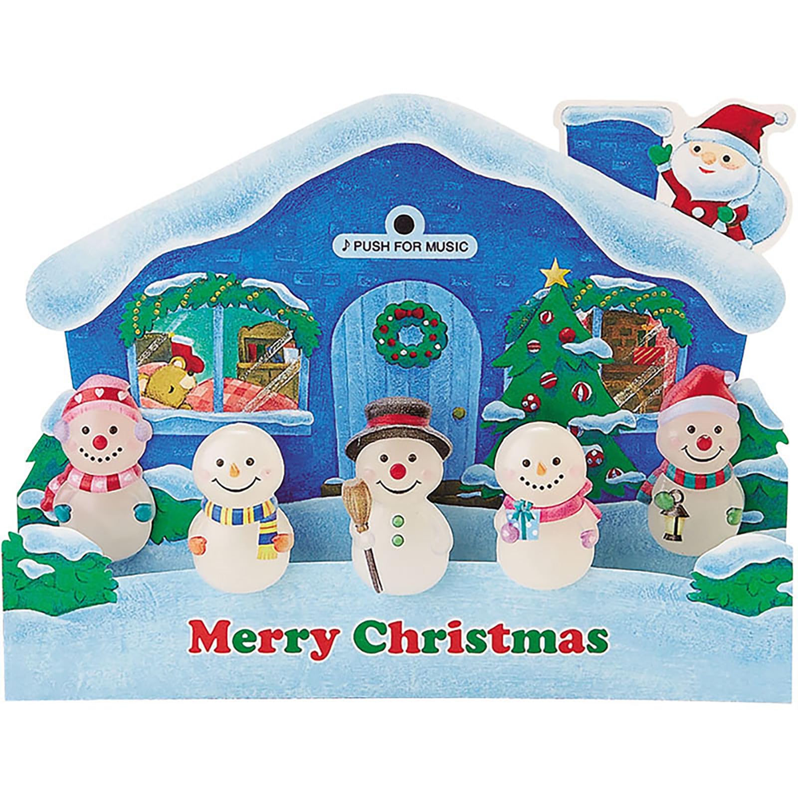 Sanrio Christmas Card with 3D Snowmen - Plays 3 Song Medley - Holiday Greeting- Japan Figure Store - #1 Bring To You The Best Japanese Goods