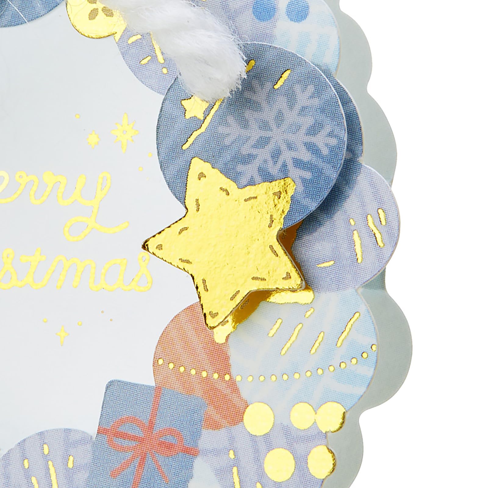 Sanrio Christmas Mini Greeting Card Die-Cut Yarn Wreath Jxmn 10-3- Japan Figure Store - #1 Bring To You The Best Japanese Goods