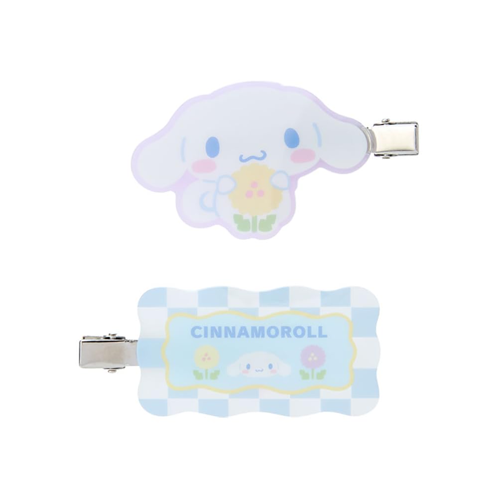 Sanrio Cinnamoroll Bangs Clip Pastel Checker 5.5x7.7x1cm Hair Accessory- Japan Figure Store - #1 Bring To You The Best Japanese Goods