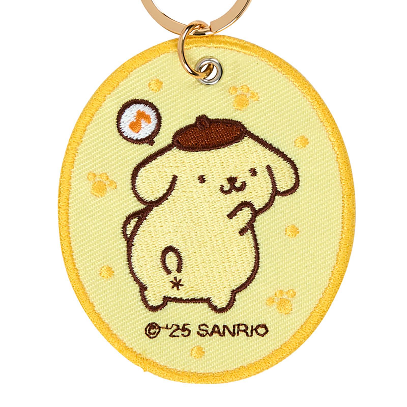Sanrio Pompompurin Embroidered Patch Keychain Polyester Steel Edition 1