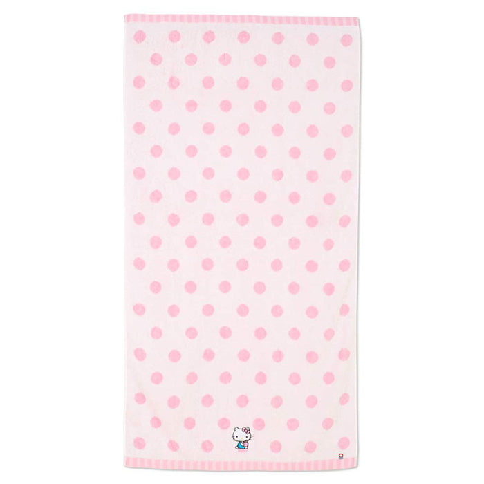 Sanrio Hello Kitty Imabari Bath Towel Dots - Soft & Absorbent 422371- Japan Figure Store - #1 Bring To You The Best Japanese Goods