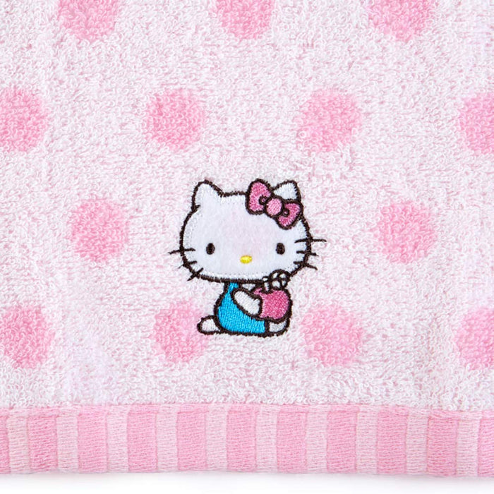 Sanrio Hello Kitty Imabari Face Towel Dots Pattern 100% Cotton- Japan Figure Store - #1 Bring To You The Best Japanese Goods