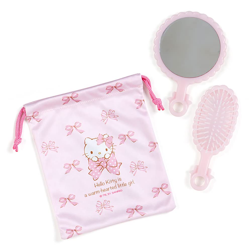 Sanrio Hello Kitty Mirror and Brush Set 870111 Cosmetic Accessories- Japan Figure Store - #1 Bring To You The Best Japanese Goods