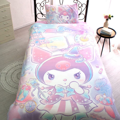 Sanrio Kuromi 3-Piece Duvet Cover Set for Single Bed - Pillowcase Sheets Included- Japan Figure Store - #1 Bring To You The Best Japanese Goods