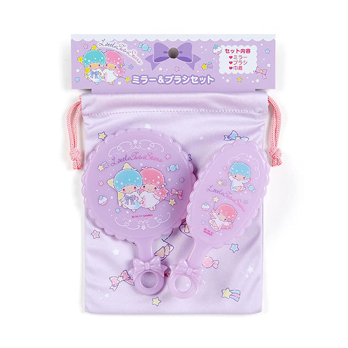 Sanrio Little Twin Stars Mirror and Brush Set with Cute Design- Japan Figure Store - #1 Bring To You The Best Japanese Goods