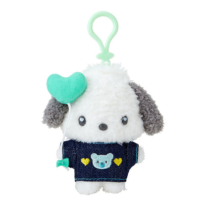 Sanrio Pochacco Denim Patch Mascot Holder Plush Keychain 182672