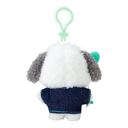 Sanrio Pochacco Denim Patch Mascot Holder Plush Keychain 182672