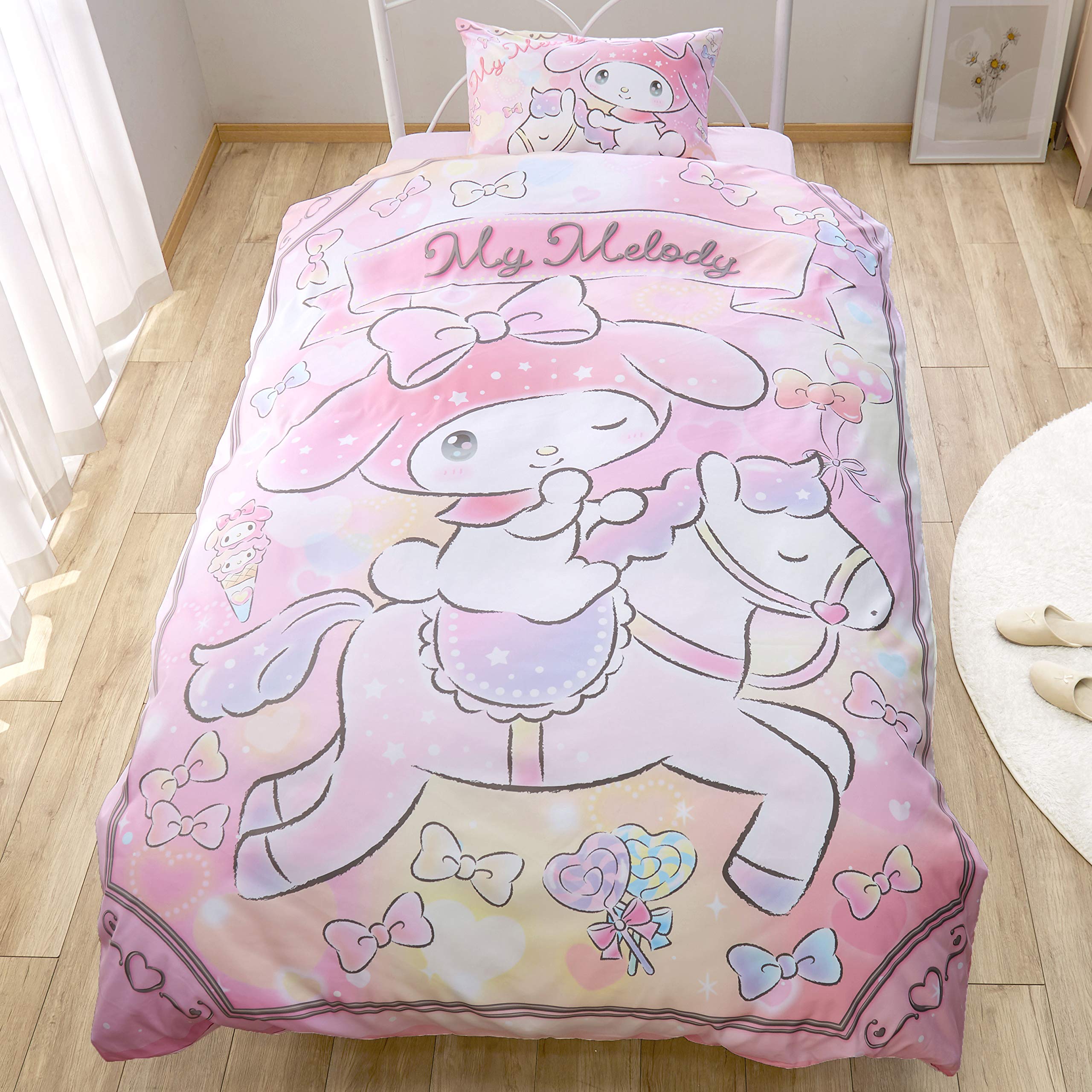 Sanrio My Melody Single Size 3-Piece Duvet Cover Set- Japan Figure Store - #1 Bring To You The Best Japanese Goods