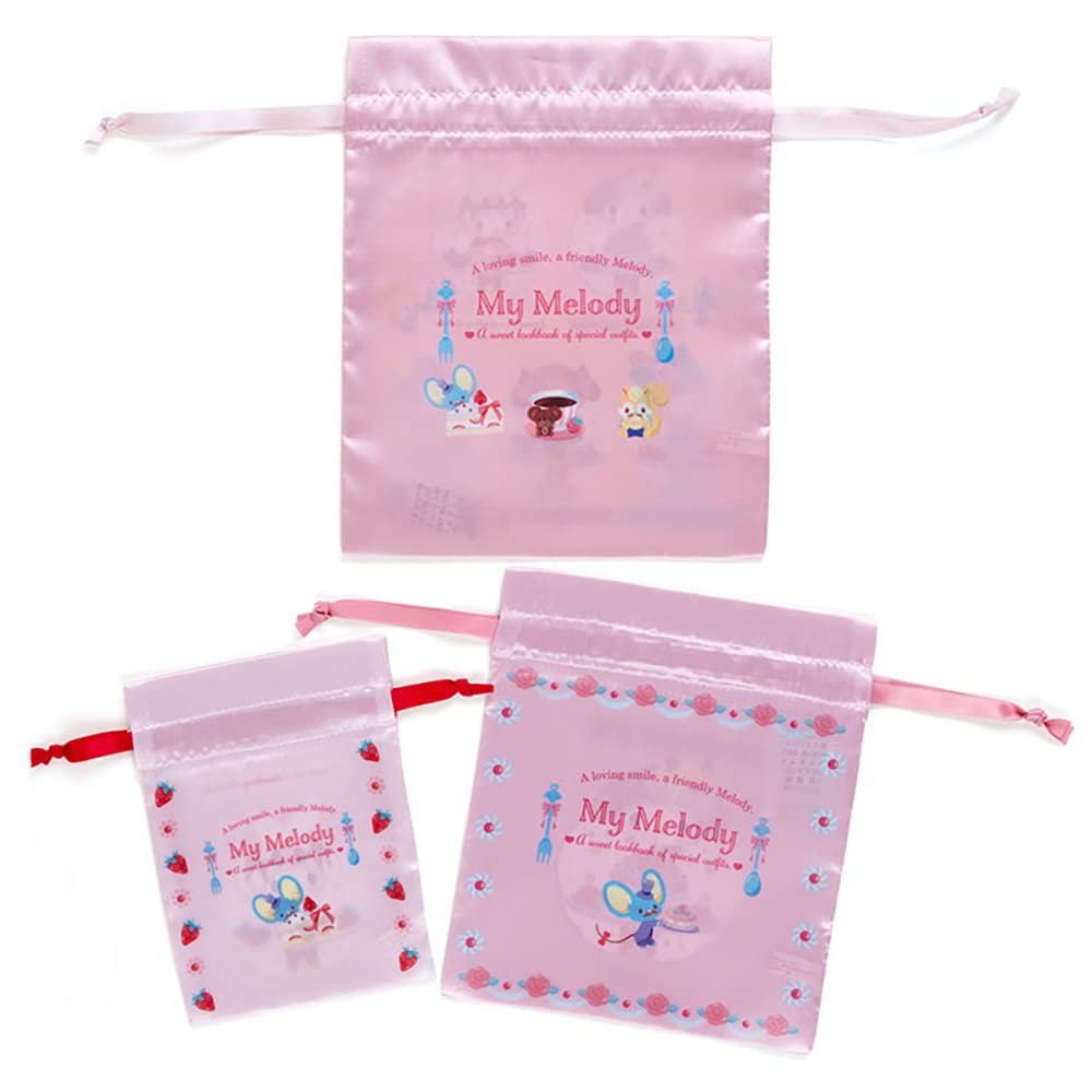 Sanrio My Melody Drawstring Bag Set Sweet Lookbook 428400 Durable Stylish- Japan Figure Store - #1 Bring To You The Best Japanese Goods