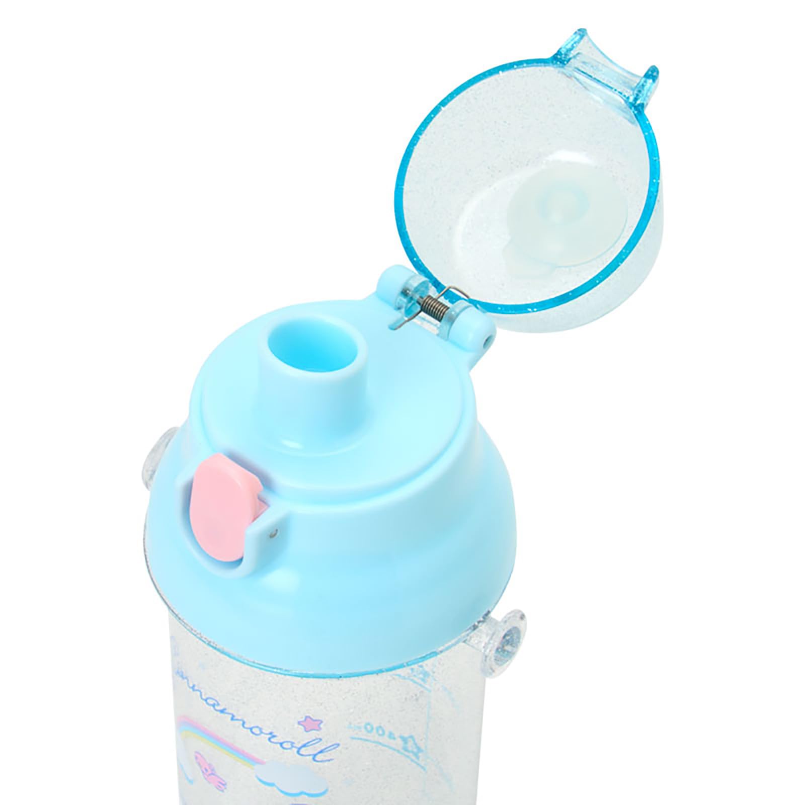 Sanrio Cinnamoroll One-Touch Clear Bottle Dishwasher Safe Includes Name Sticker