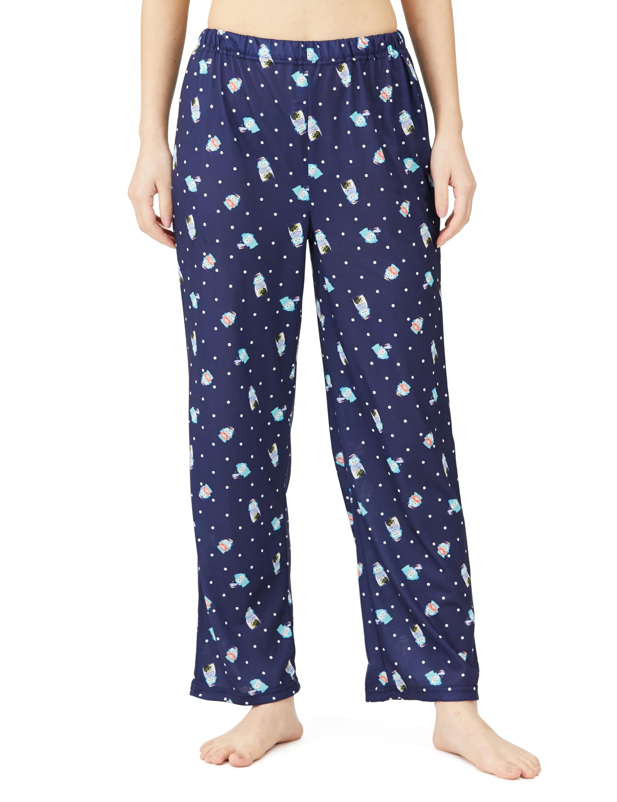 Sanrio Women's Navy Long Sleeve Pajama Set with Hangyodon and Cinnamoroll- Japan Figure Store - #1 Bring To You The Best Japanese Goods