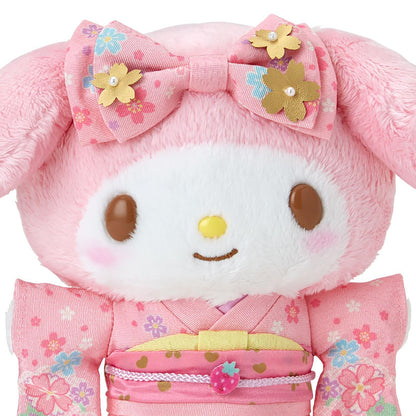 Sanrio My Melody Plush Toy with Kimono - Soft and Cuddly Collectible 067474- Japan Figure Store - #1 Bring To You The Best Japanese Goods