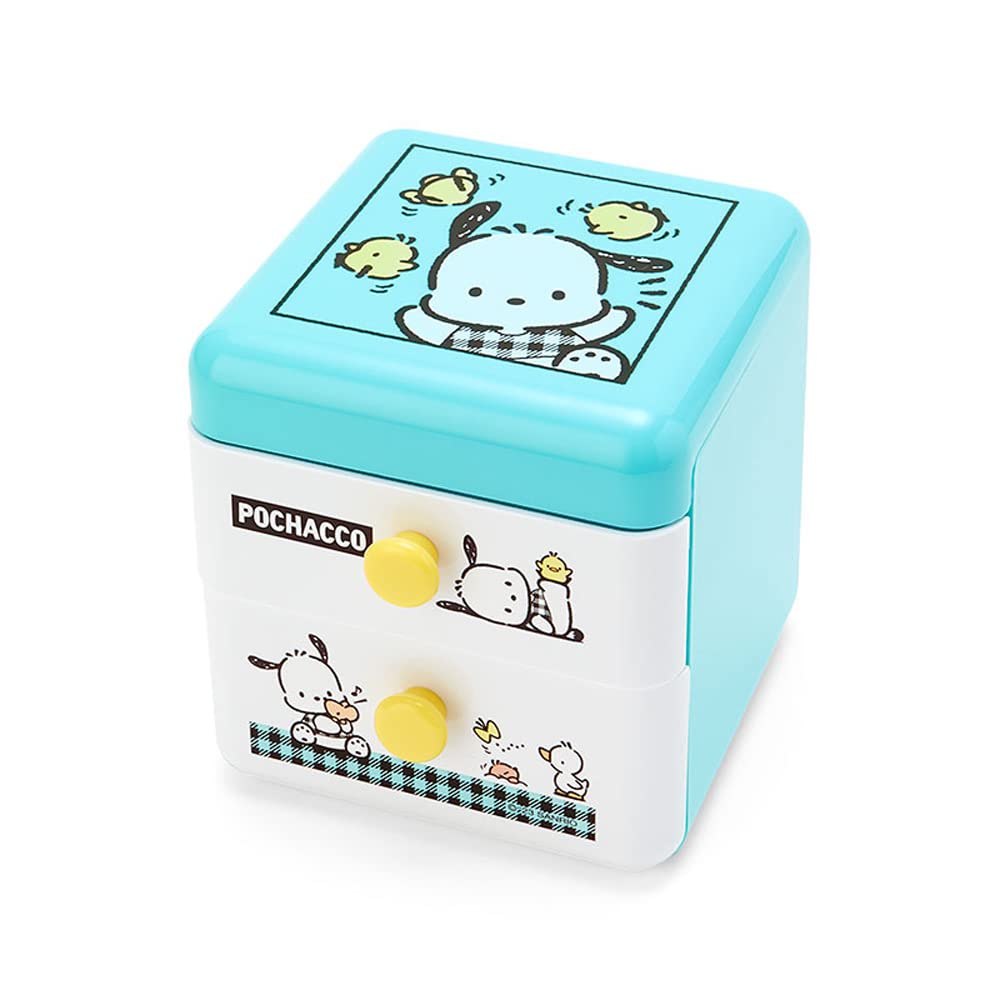 Sanrio Pochacco Plastic Chest - Check Design - Durable Storage Solution- Japan Figure Store - #1 Bring To You The Best Japanese Goods