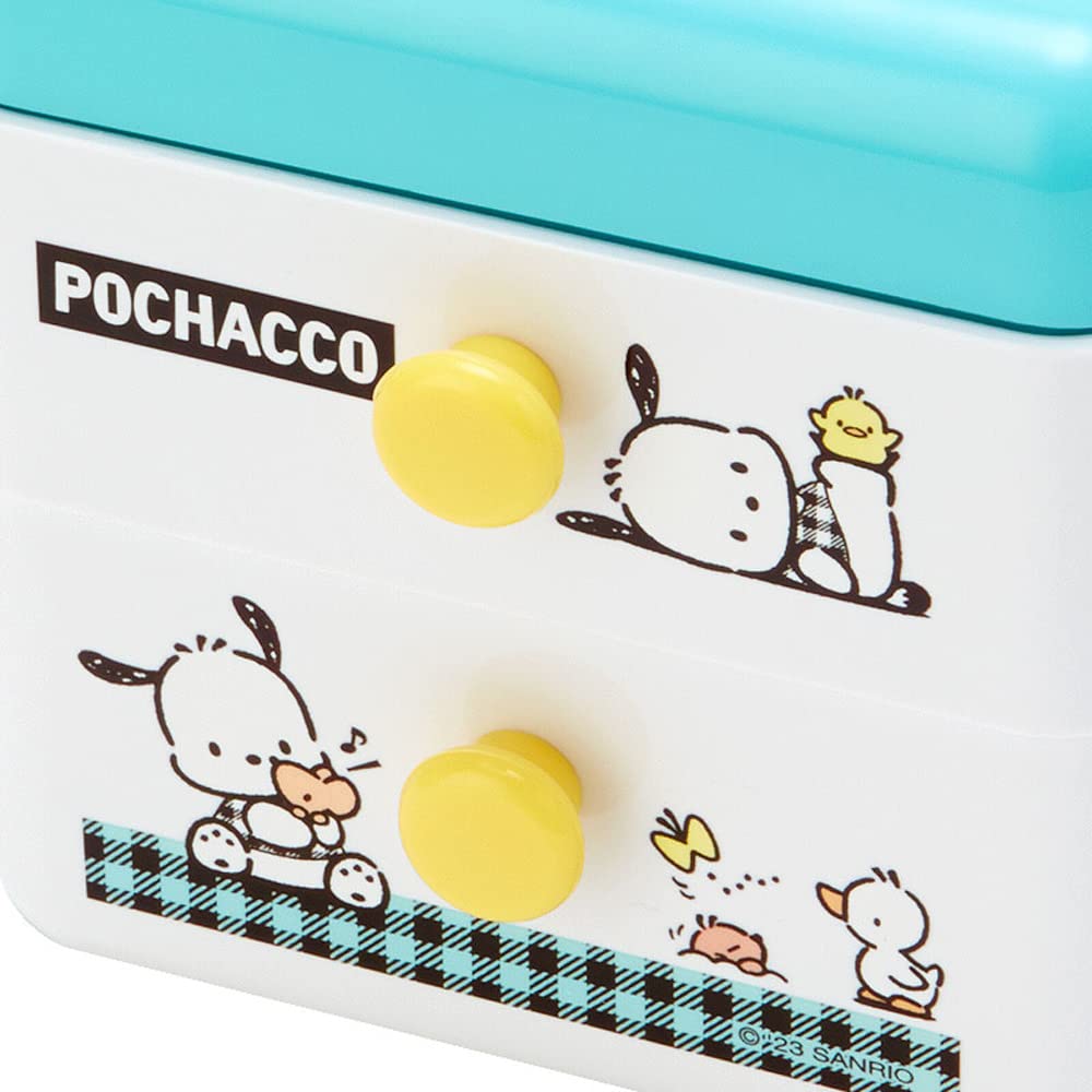 Sanrio Pochacco Plastic Chest - Check Design - Durable Storage Solution- Japan Figure Store - #1 Bring To You The Best Japanese Goods