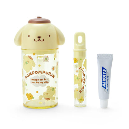 Sanrio Pompompurin Toothbrush and Cup Set - 12x7x5 cm Character Set- Japan Figure Store - #1 Bring To You The Best Japanese Goods