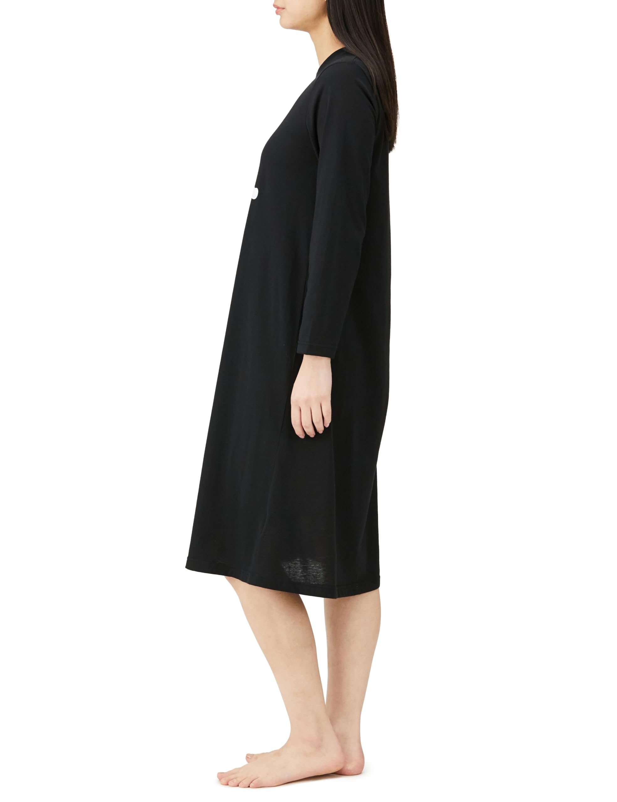 Sanrio Hello Kitty Black Long Sleeve Roomwear Dress Women M Hangyodon Cinnamoroll- Japan Figure Store - #1 Bring To You The Best Japanese Goods