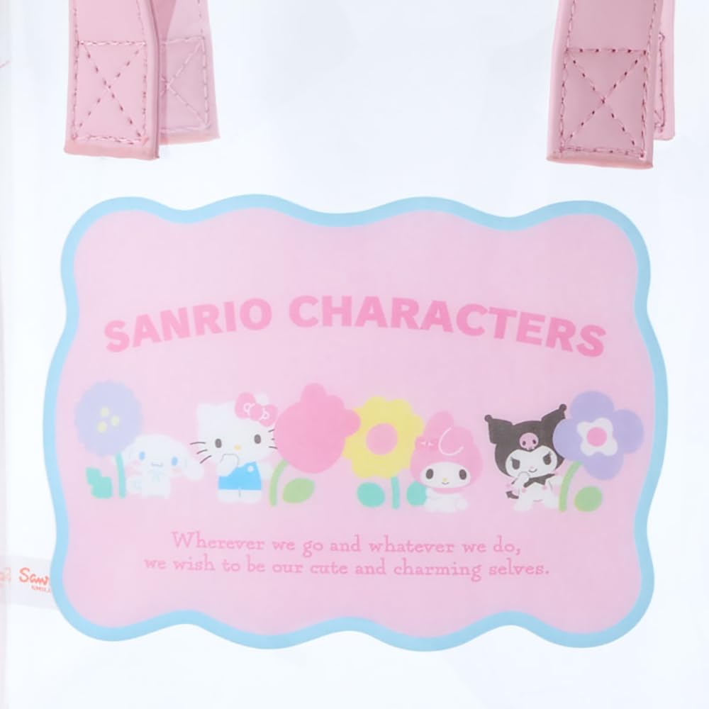 Sanrio Characters Clear Tote Bag With Shoulder Strap Pastel Checker 20x18x7 Cm- Japan Figure Store - #1 Bring To You The Best Japanese Goods